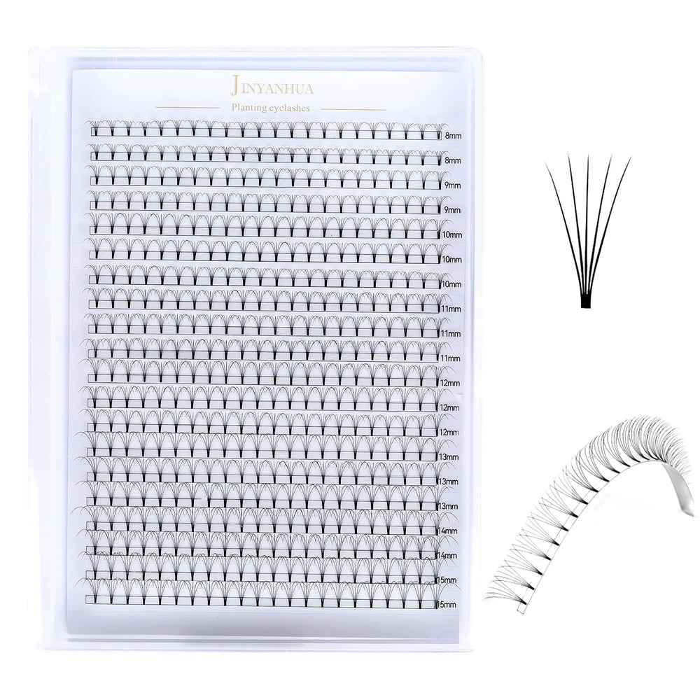 Large Capacity Short Stem 3D-6D Lashes 0.1mm Mixed Length 8-15mm