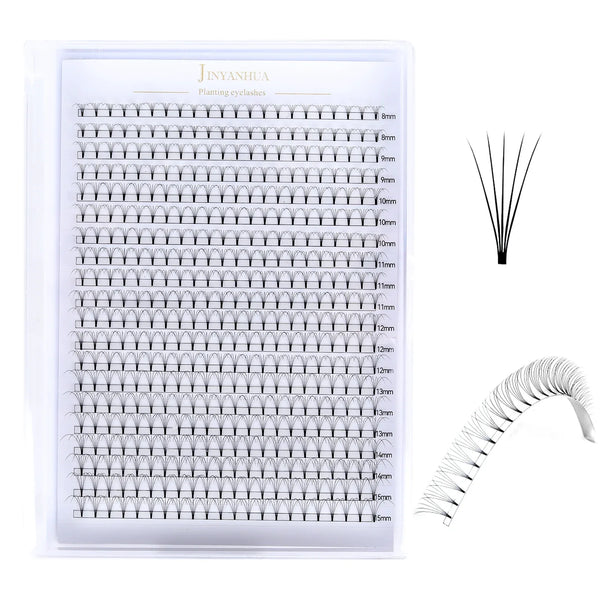 Large Capacity Short Stem 3D-6D Lashes 0.1mm Mixed Length 8-15mm
