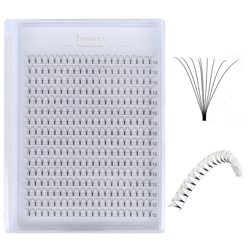 3D-12D Short Stem Volume Lashes 0.07mm, 8-15mm Optional, Large Capacity Single Length