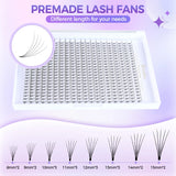 Large Capacity Short Stem 3D-6D Lashes 0.1mm Mixed Length 8-15mm