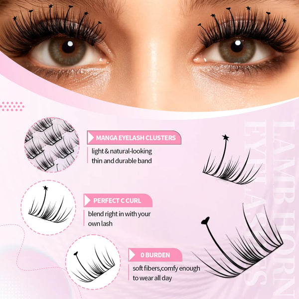 JYH Pink Card Laser Cloud Heart Star Eyelashes