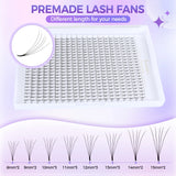 Large Capacity Long Stem 3D-6D Lashes 0.1mm Mixed Length 8-15mm