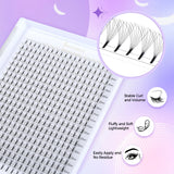 3D-12D Volume False Eyelashes, Long Stem, 0.07mm Soft, 8-15mm Mixed Length, Large Capacity