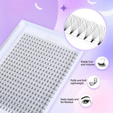 Short Stem 3D-12D Volume False Eyelashes, 0.07mm Soft, 8-15mm Mixed Length, Natural Flat