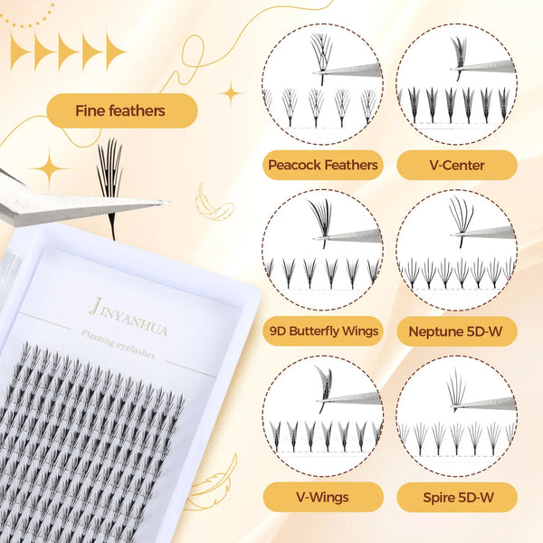 JYH 9-15mm Fine Feather Lashes