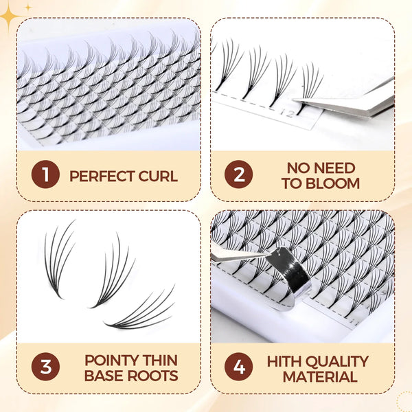 JYH 9-15mm Tower Tip Clover Lashes