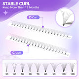 3D-12D Short Stem Volume Lashes 0.07mm, 8-15mm Optional, Large Capacity Single Length