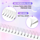 Large Capacity Long Stem 3D-6D Lashes 0.1mm Mixed Length 8-15mm