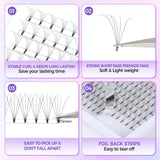 Large Capacity Short Stem 3D-6D Lashes 0.1mm Mixed Length 8-15mm